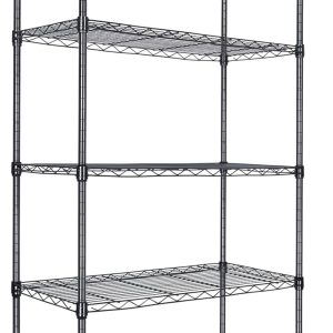 Whitmor 5 Tier Shelving Unit, Adjustable Storage Shelves with Wheels, 400 lbs Capacity per Shelf, Max 2000 lbs Total for Pantry, Kitchen, Garage, 30" L x 14" W x 60" H, Black